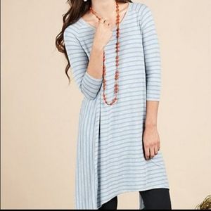 Matilda Jane Her Majesty Tunic Dress Gray Blue 3/4 Sleeves M